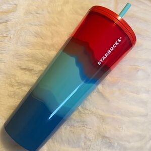 🌈Starbucks Red/Blue Marble Tumbler🌈​